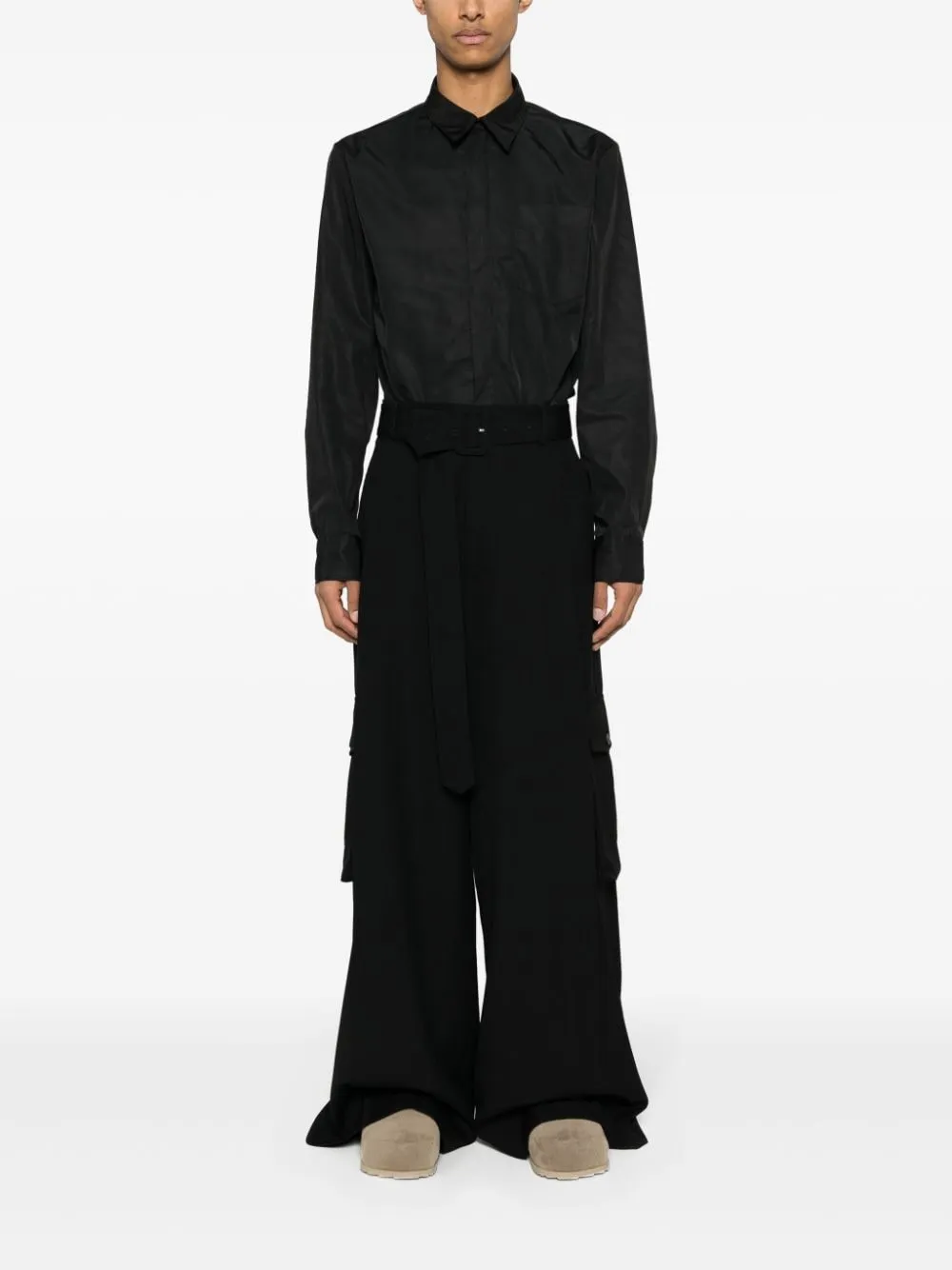 Pantaloni a gamba larga in nero - uomo