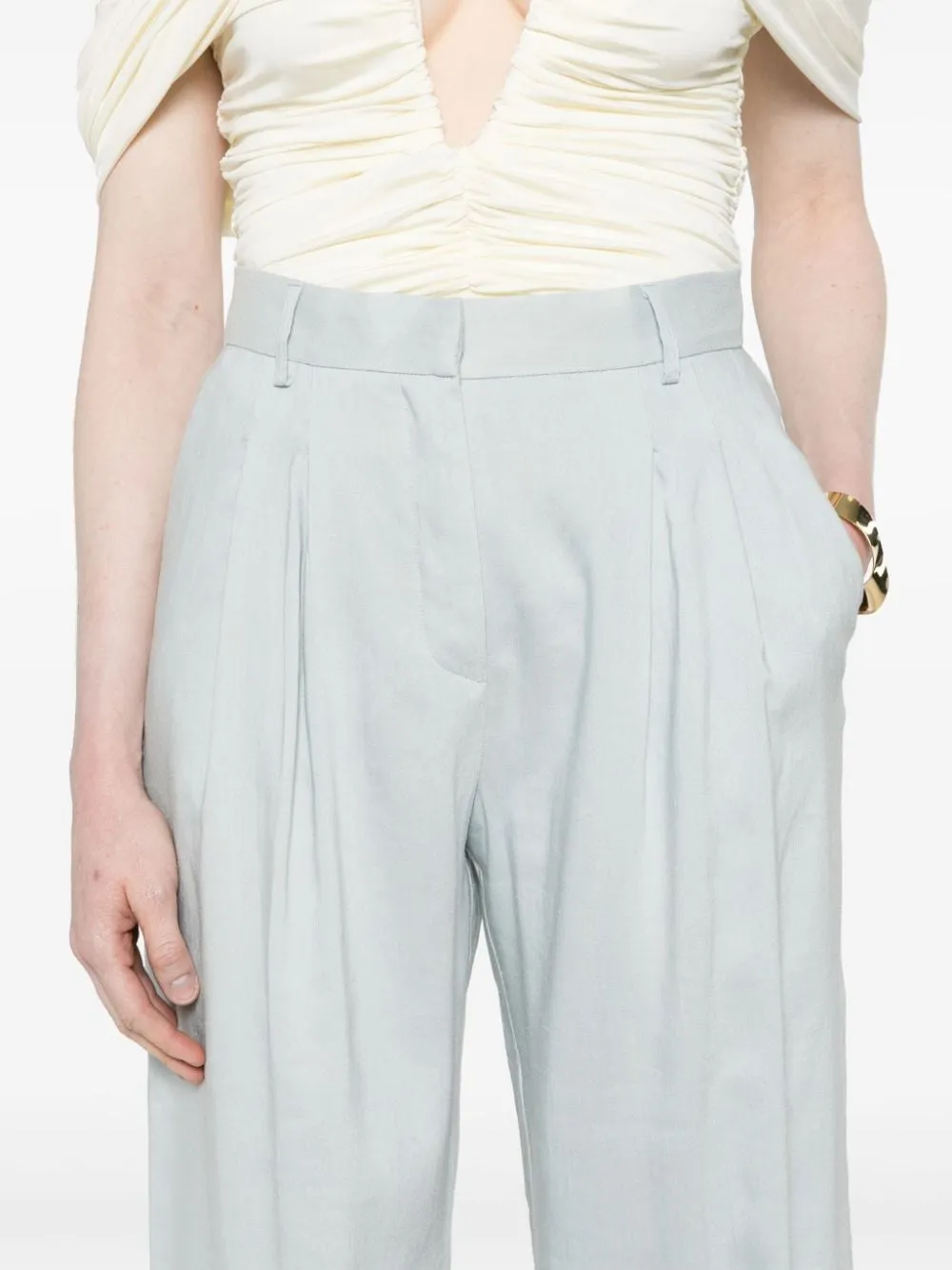 Pantaloni a gamba larga nathalie in azzurro - donna