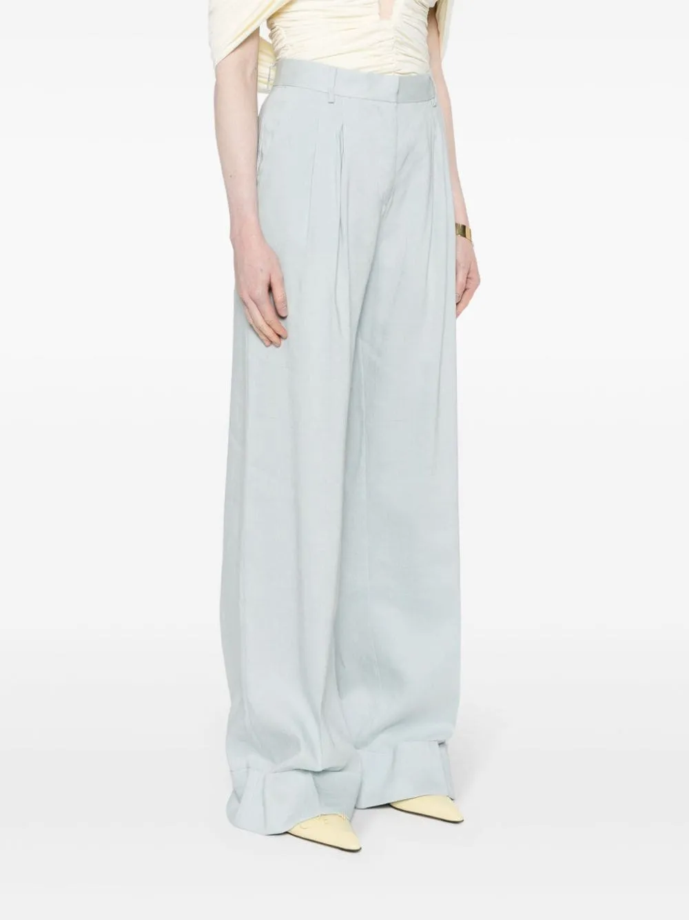 Pantaloni a gamba larga nathalie in azzurro - donna