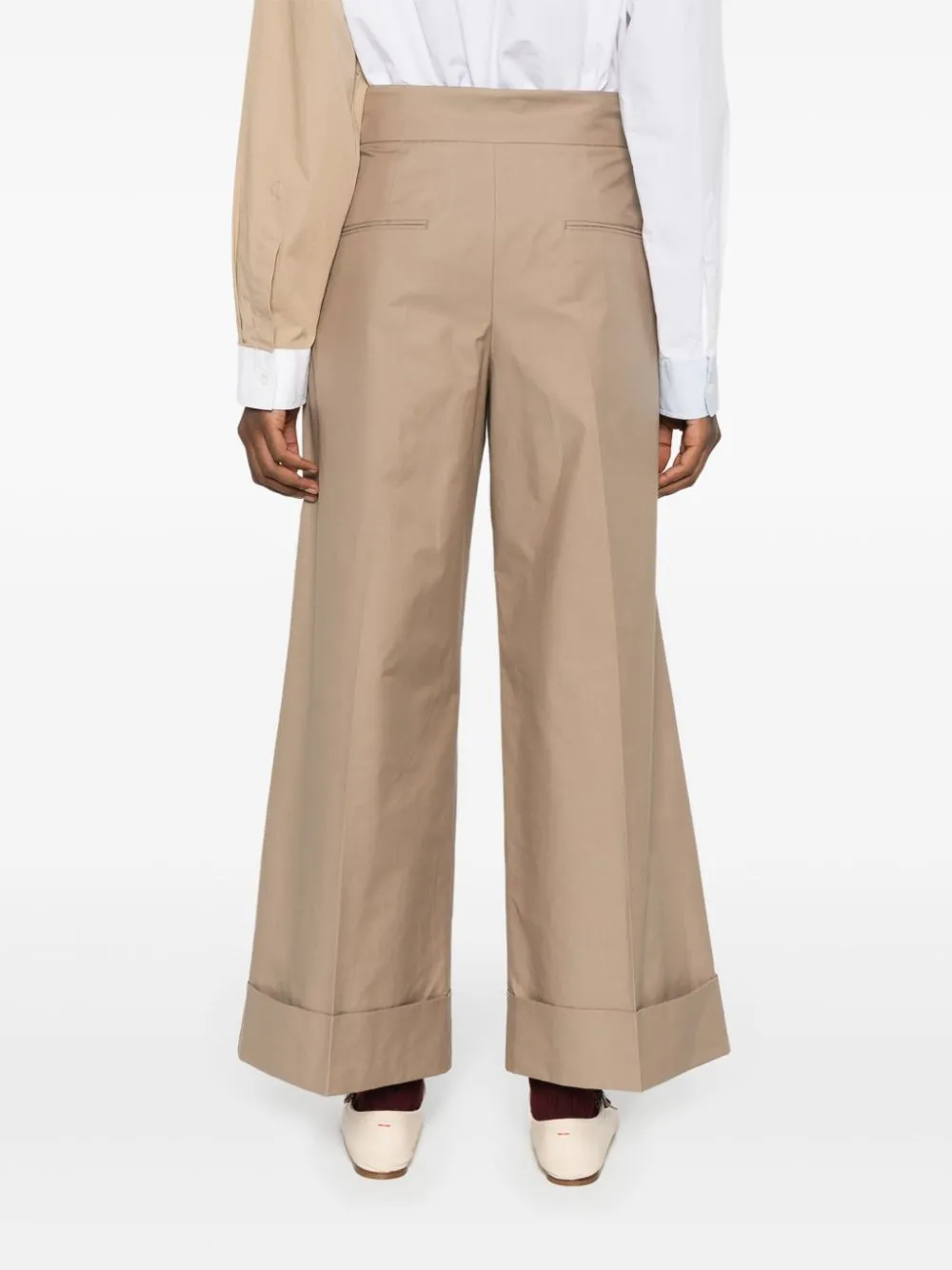 Pantaloni Abba a gamba ampia in beige - donna