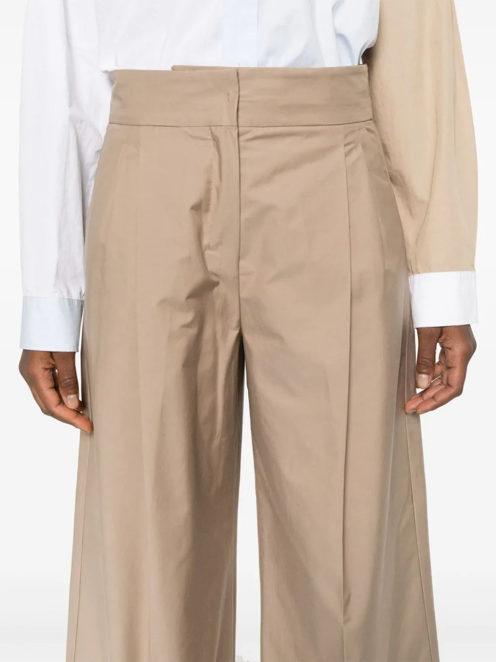 Pantaloni Abba a gamba ampia in beige - donna