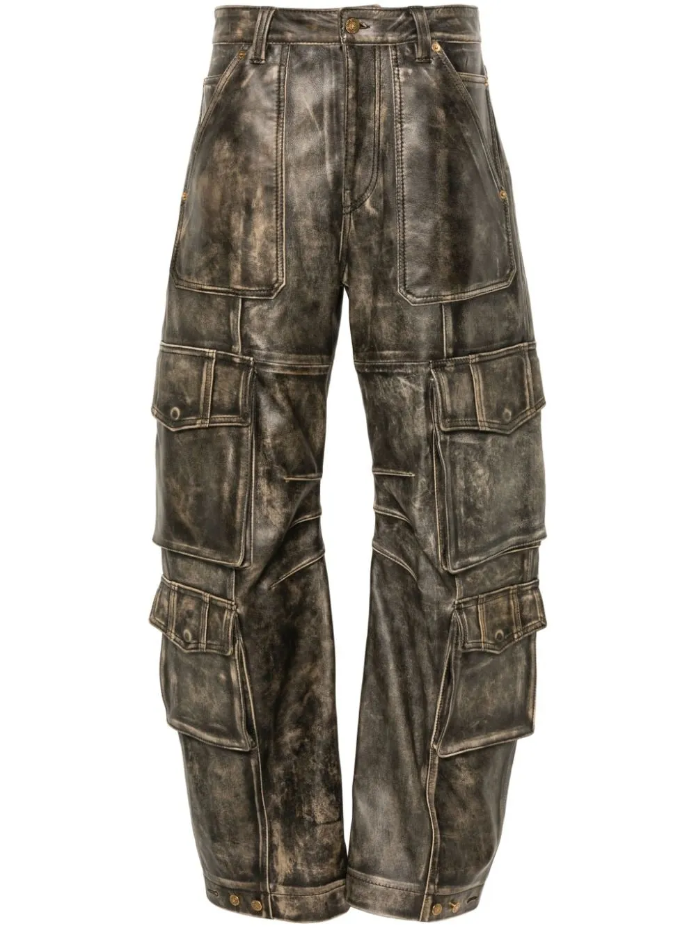 Pantaloni cargo a gamba larga in marrone - donna