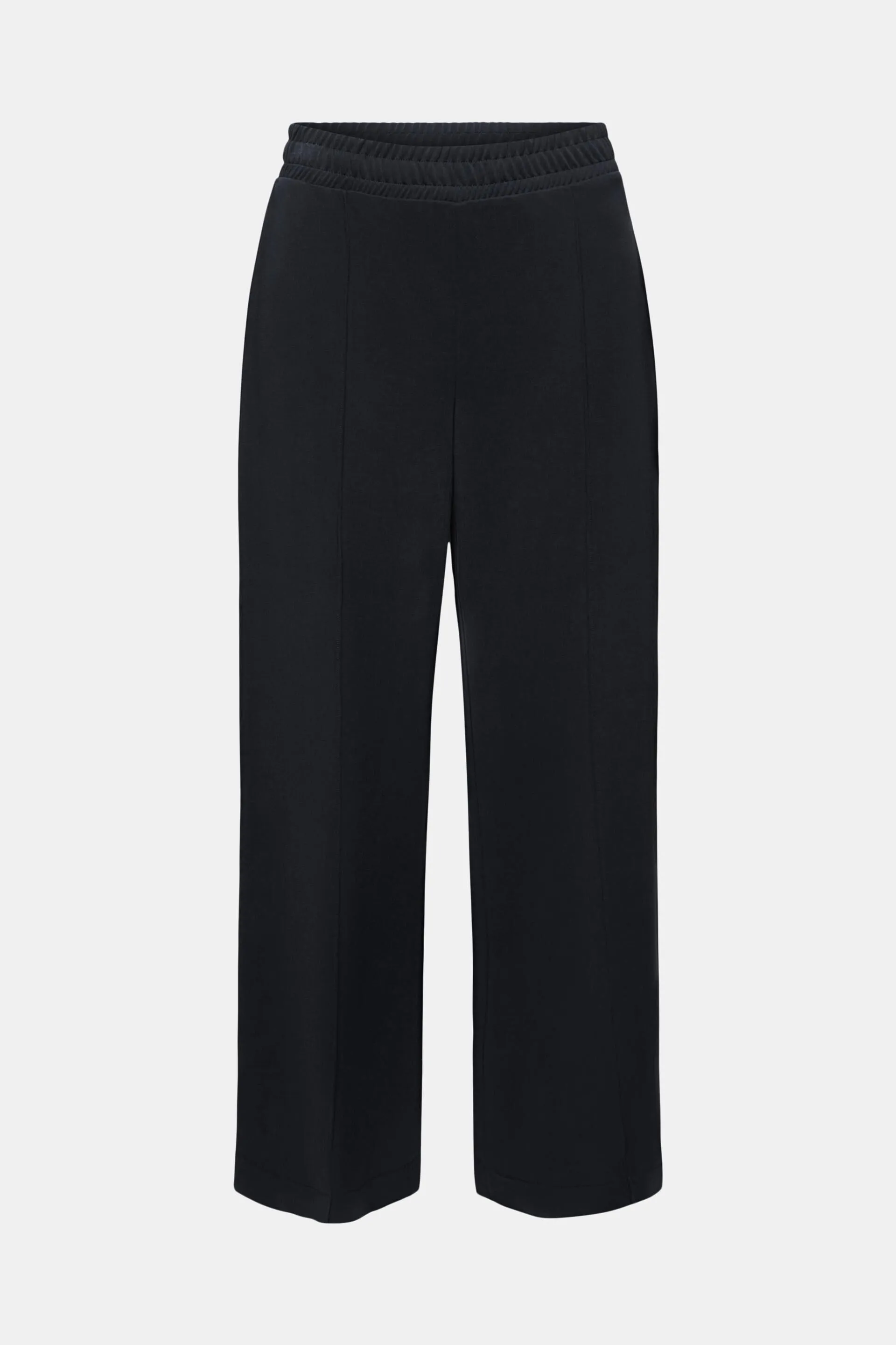 Pantaloni da infilare, a gamba larga e con piega fissa