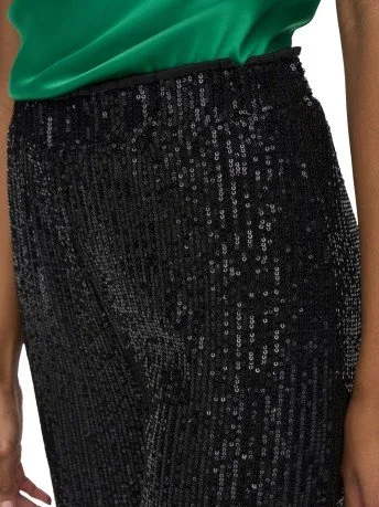 Pantaloni Donna Gamba Larga Dorati