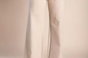 Pantaloni in cotone con gamba larga, colore marrone