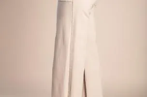 Pantaloni in cotone con gamba larga, colore marrone