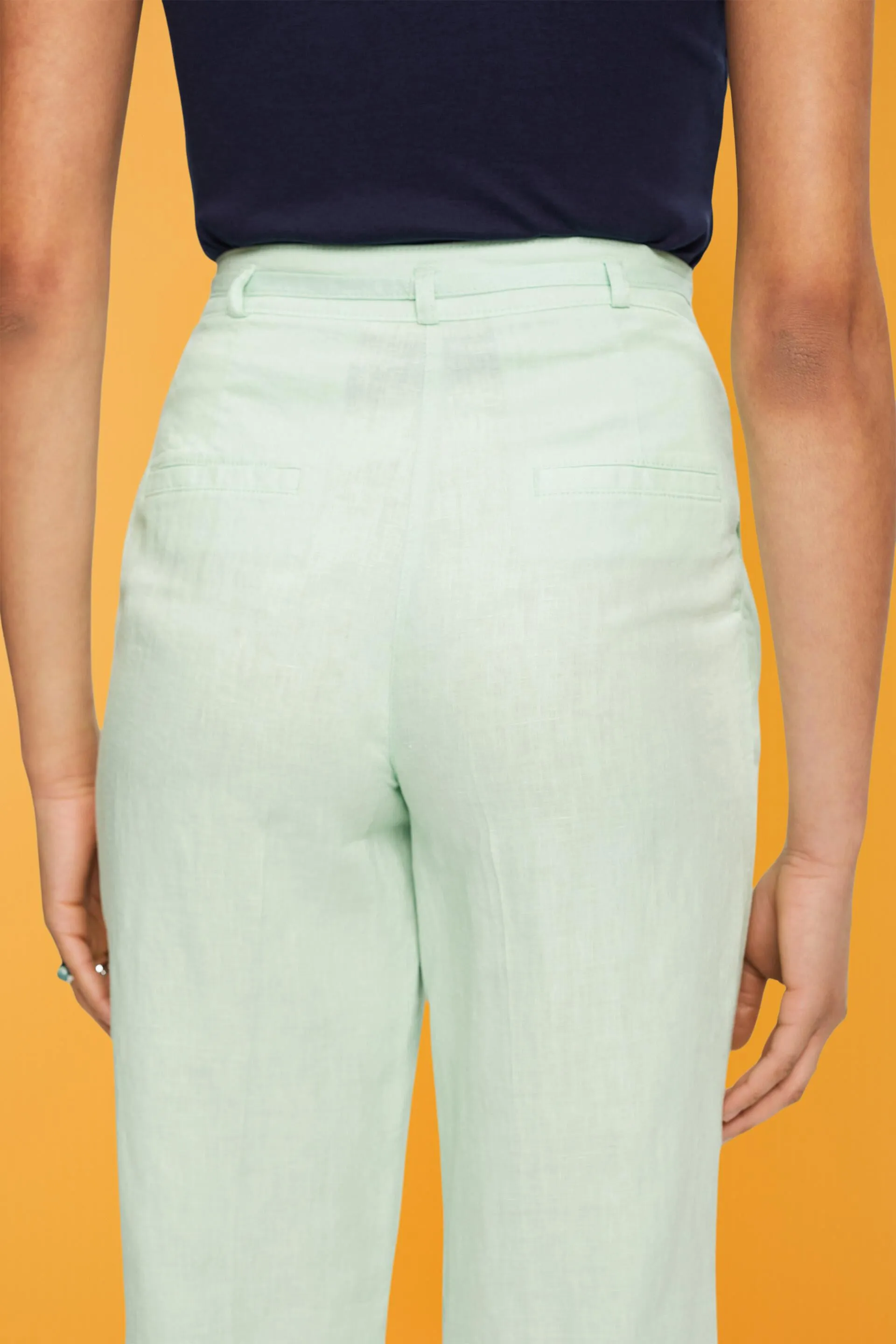 Pantaloni in lino a gamba larga