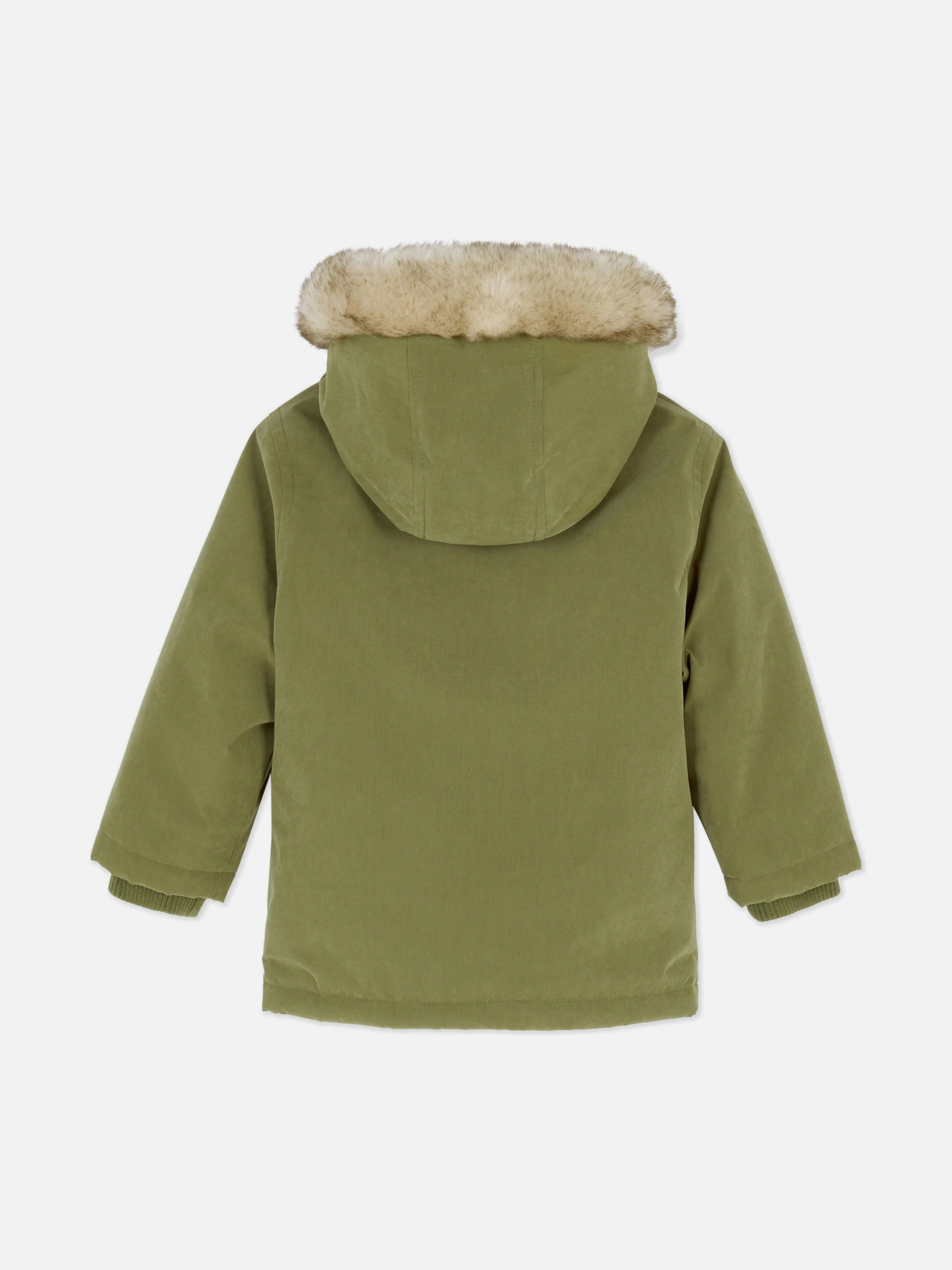 Parka con cappuccio in pelo sintetico