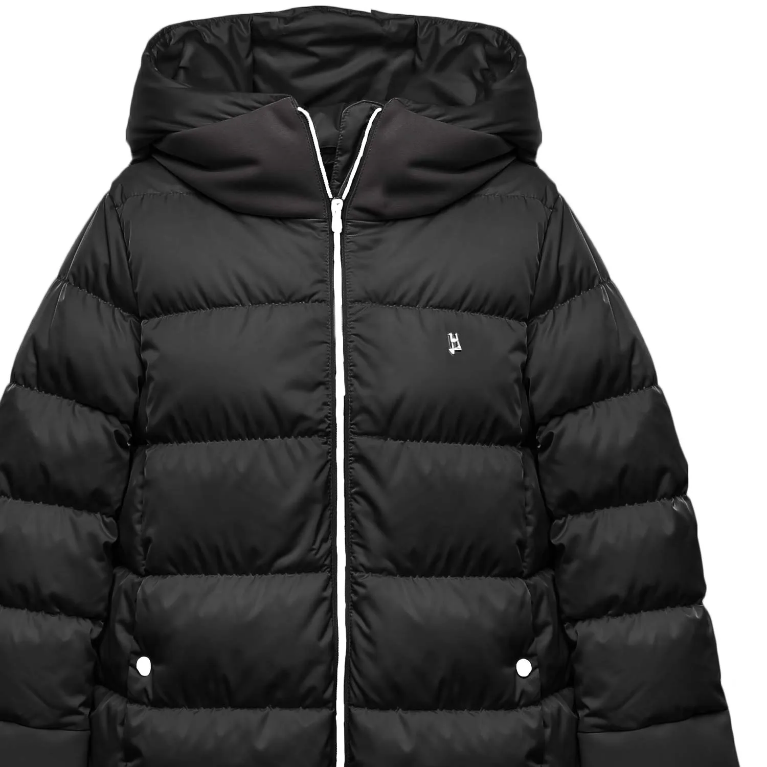 Piumino A-Shape In Raso Nero Bambina E Teen