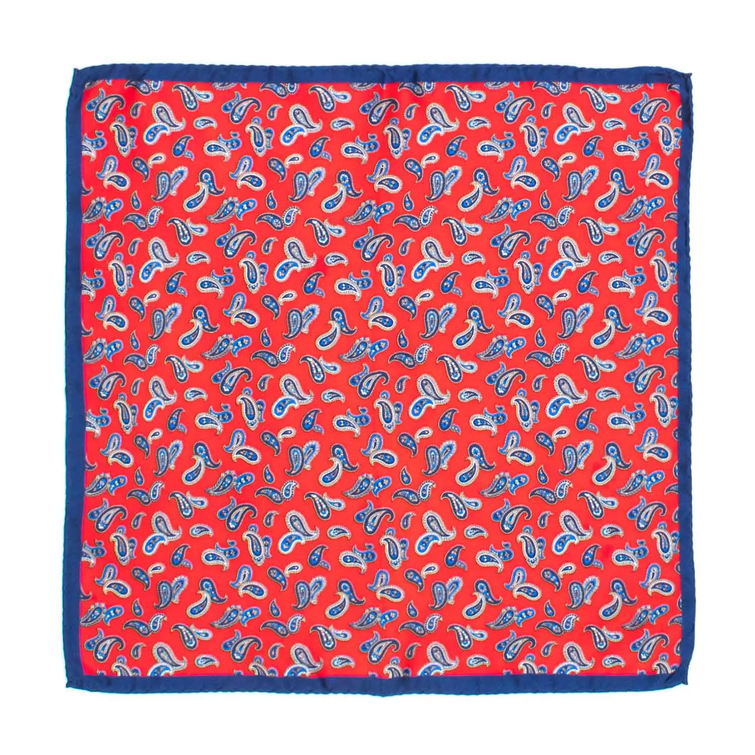 Pochette Seta Fantasia Arancio Blu
