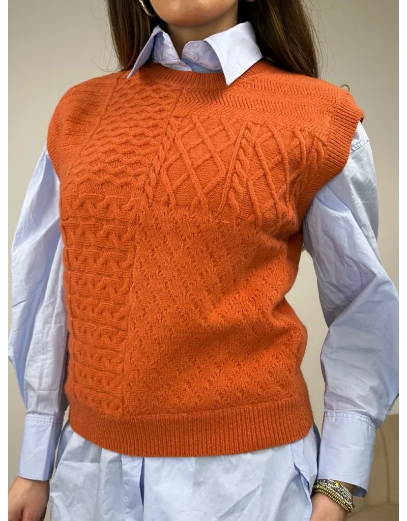 PULL GILET HOLER ARANCIO