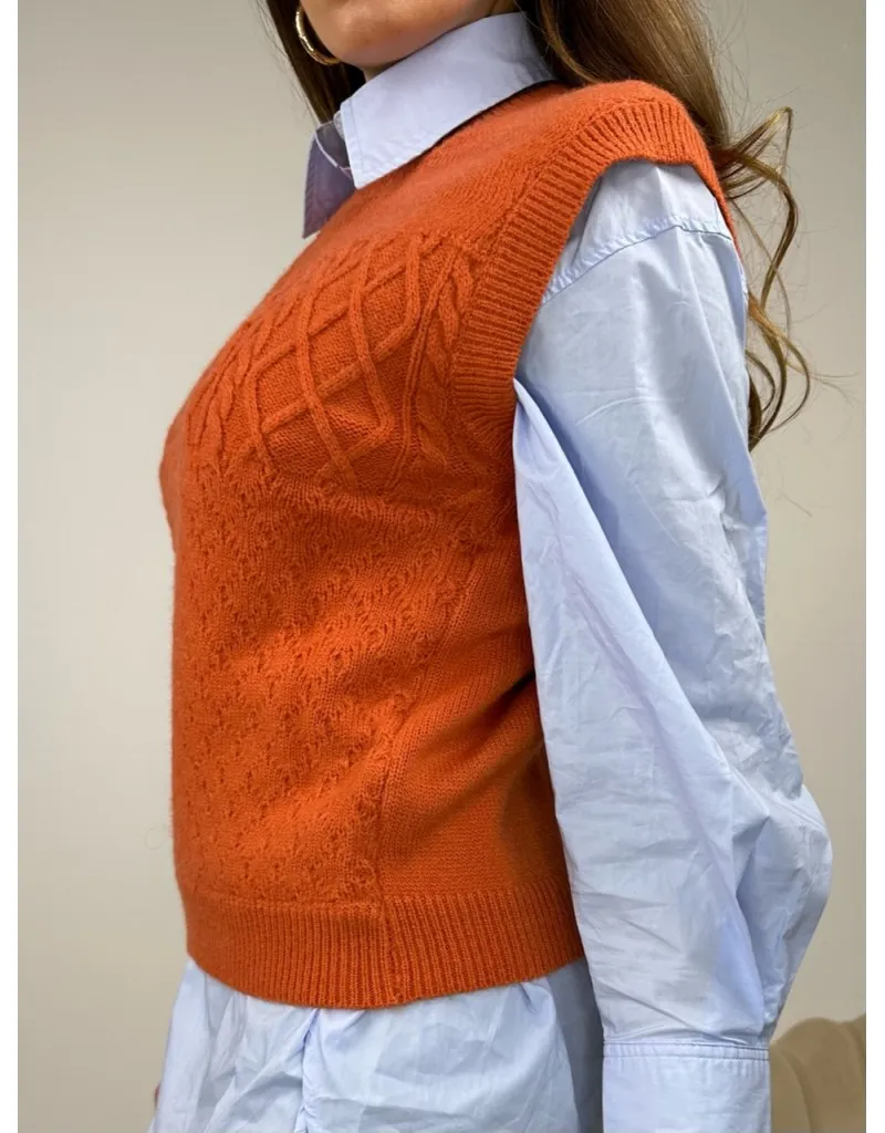 PULL GILET HOLER ARANCIO