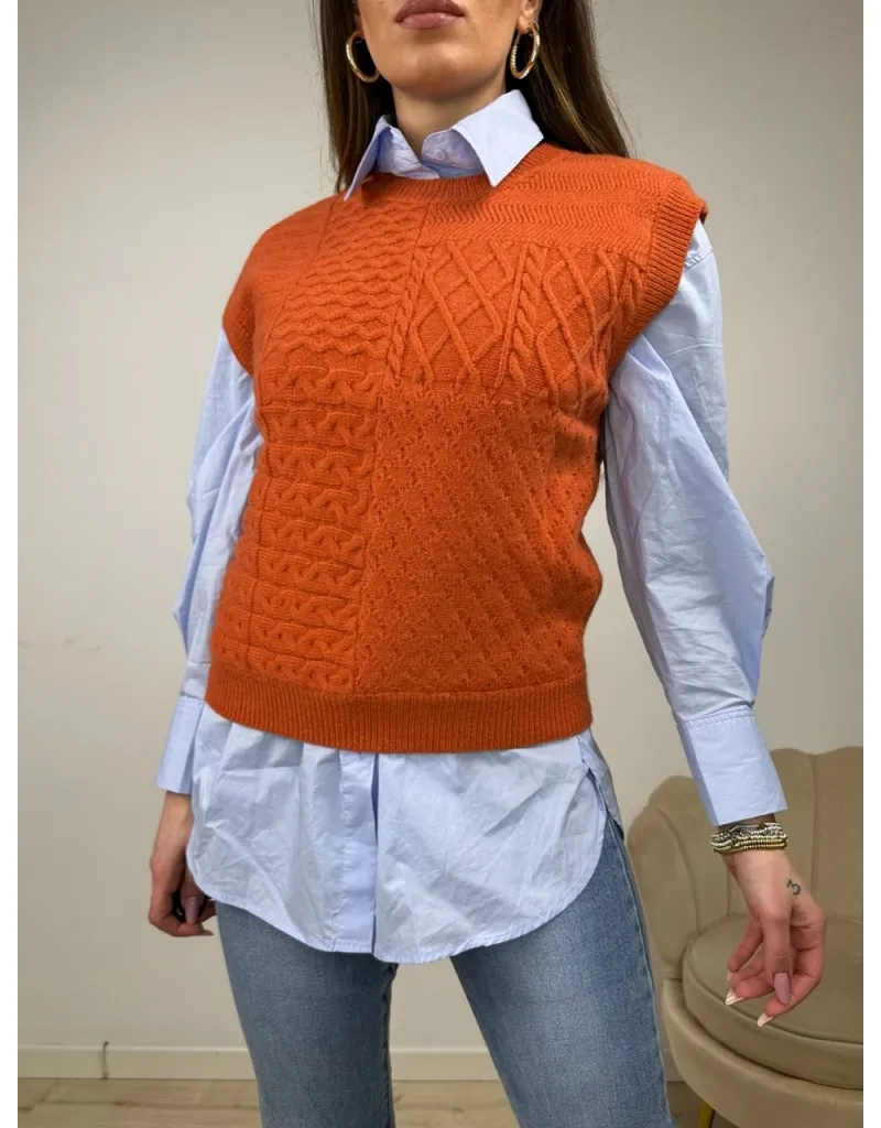 PULL GILET HOLER ARANCIO