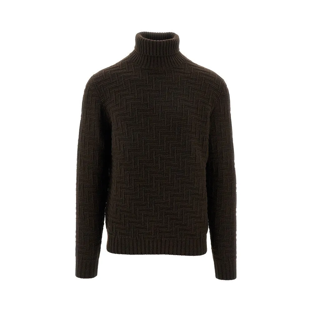 Pullover a collo alto in lana e cachemire