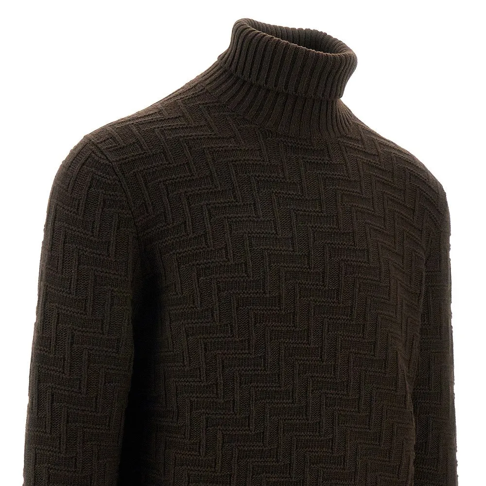 Pullover a collo alto in lana e cachemire