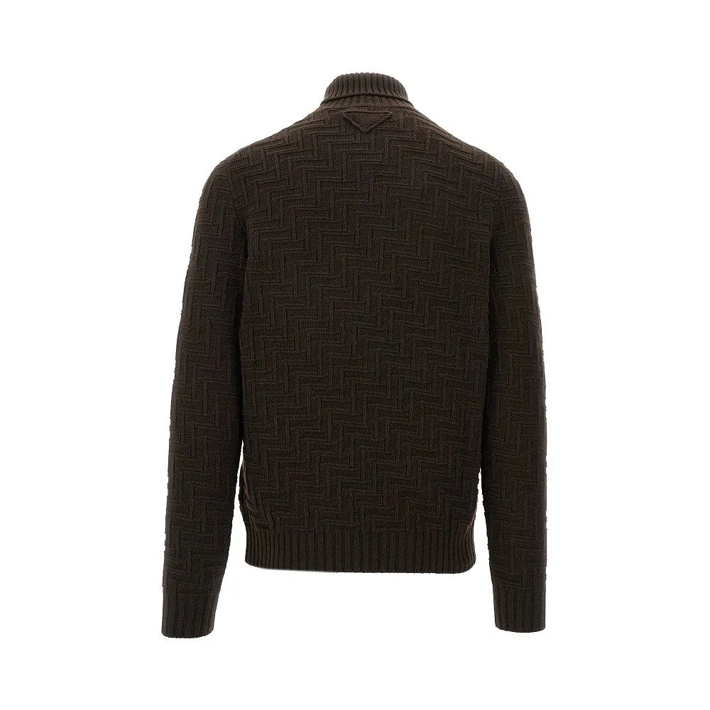 Pullover a collo alto in lana e cachemire