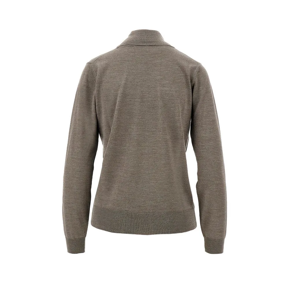 Pullover a collo alto in misto lana e seta