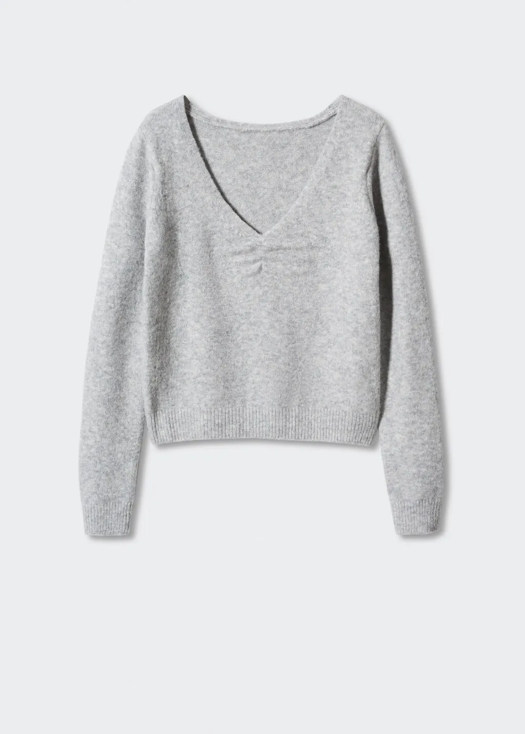 Pullover collo a V increspato
