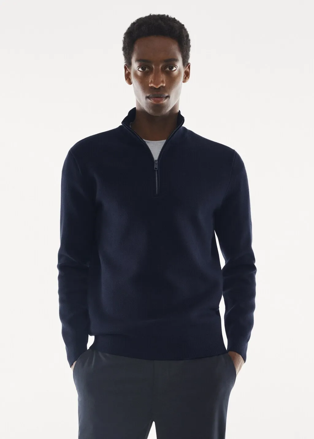 Pullover collo a zip traspirante