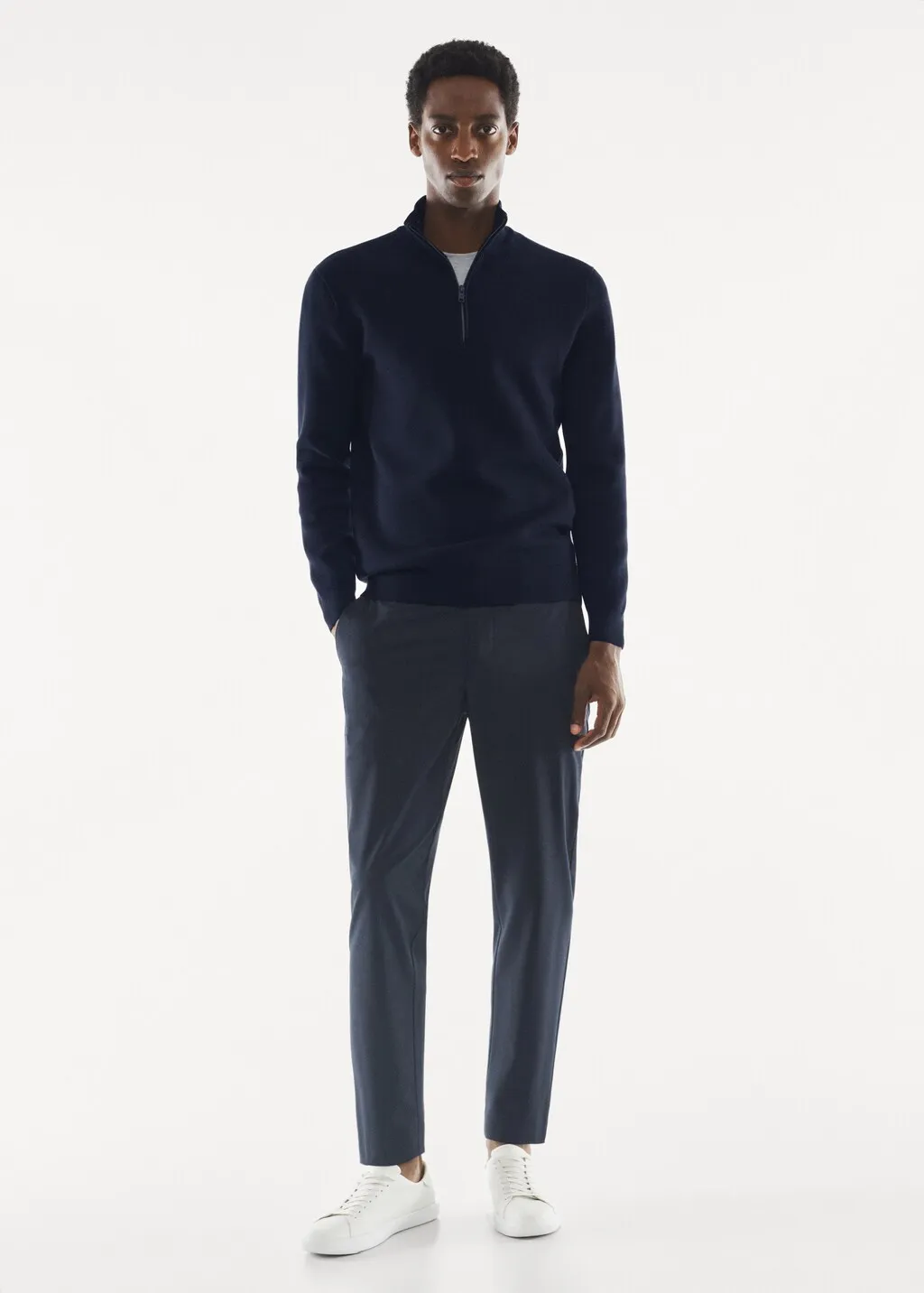 Pullover collo a zip traspirante