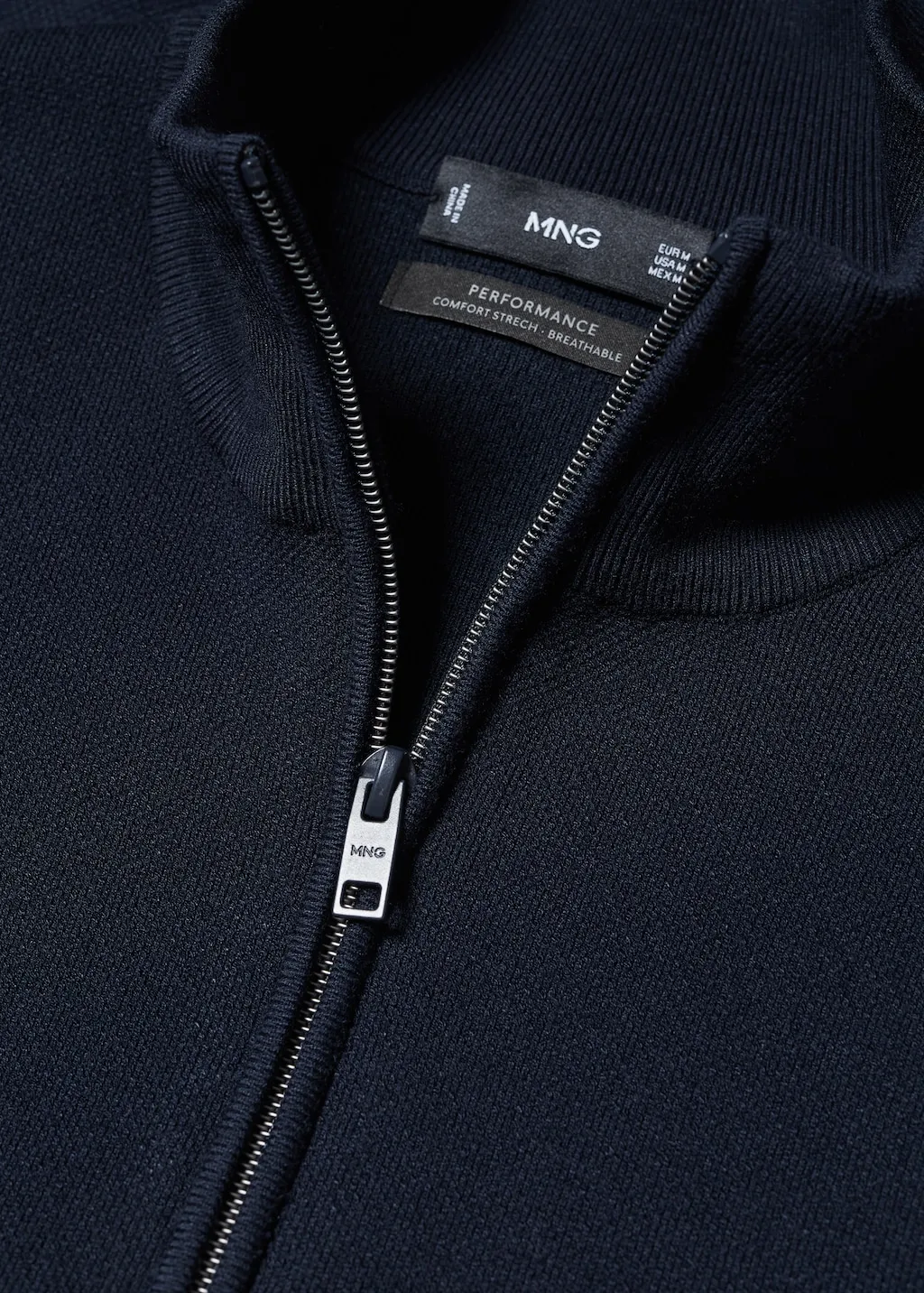 Pullover collo a zip traspirante