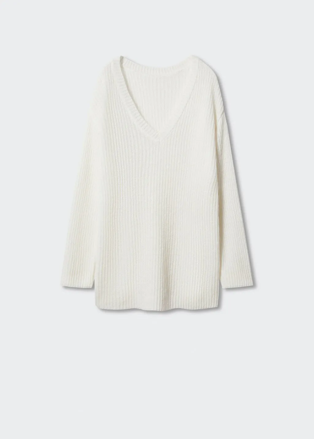 Pullover coste collo a V