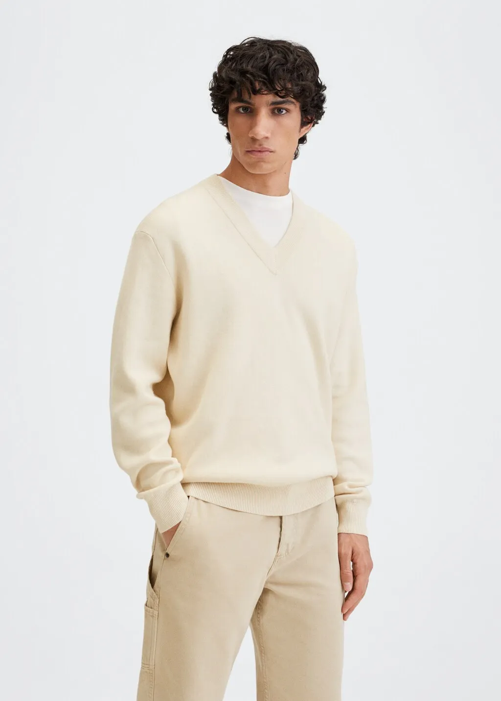 Pullover cotone collo a V