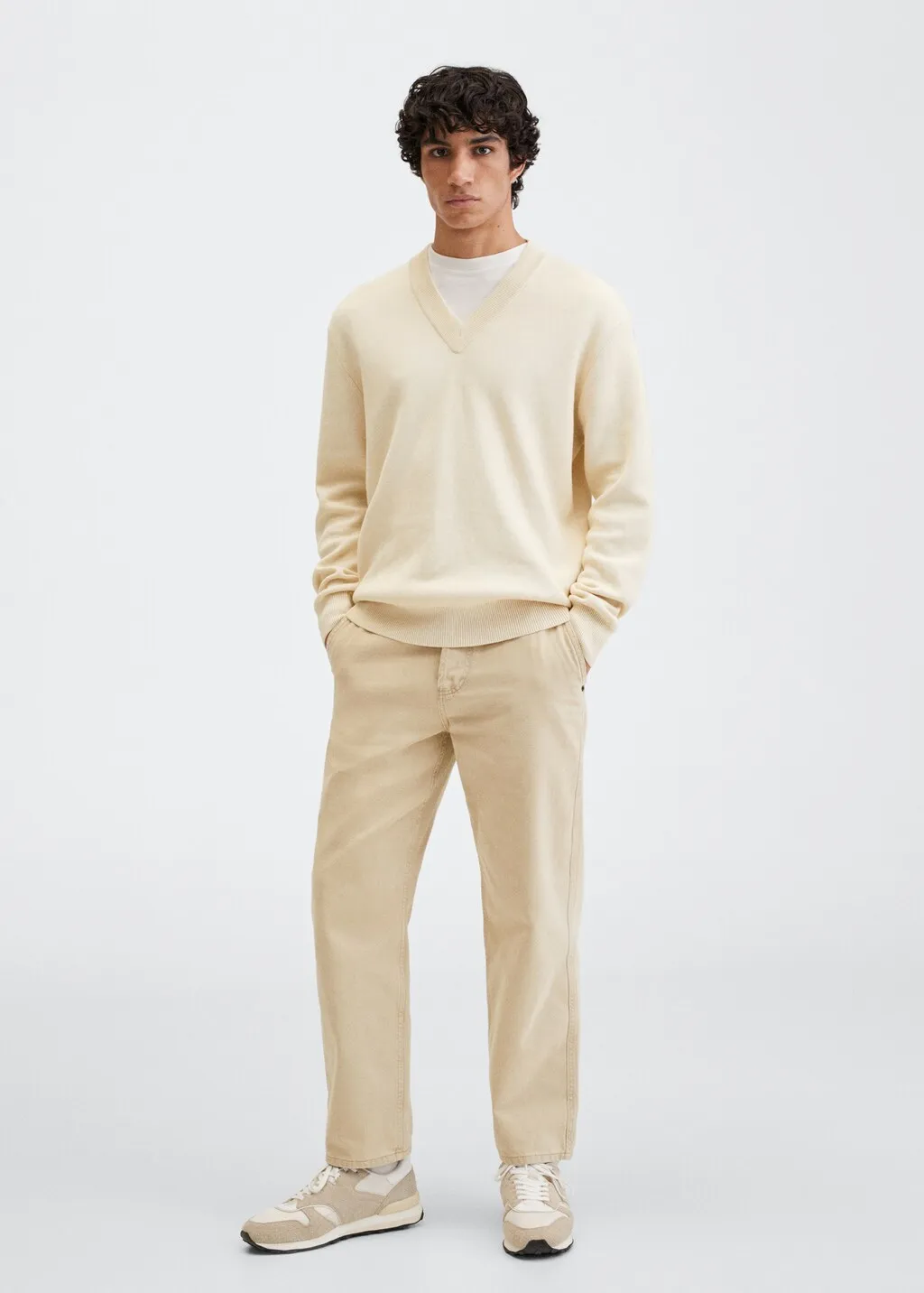 Pullover cotone collo a V