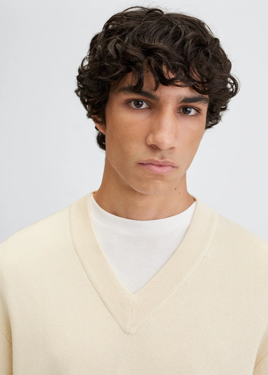 Pullover cotone collo a V