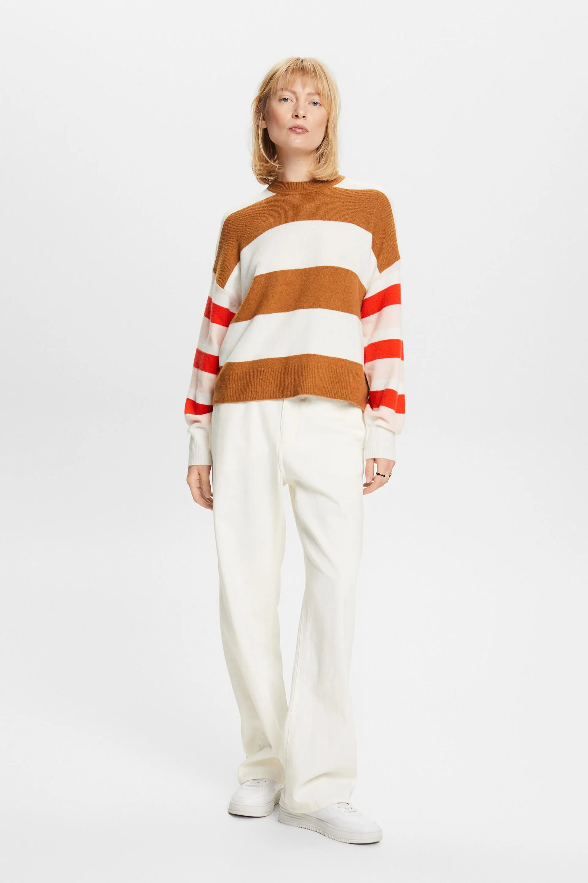 Pullover in misto lana a righe