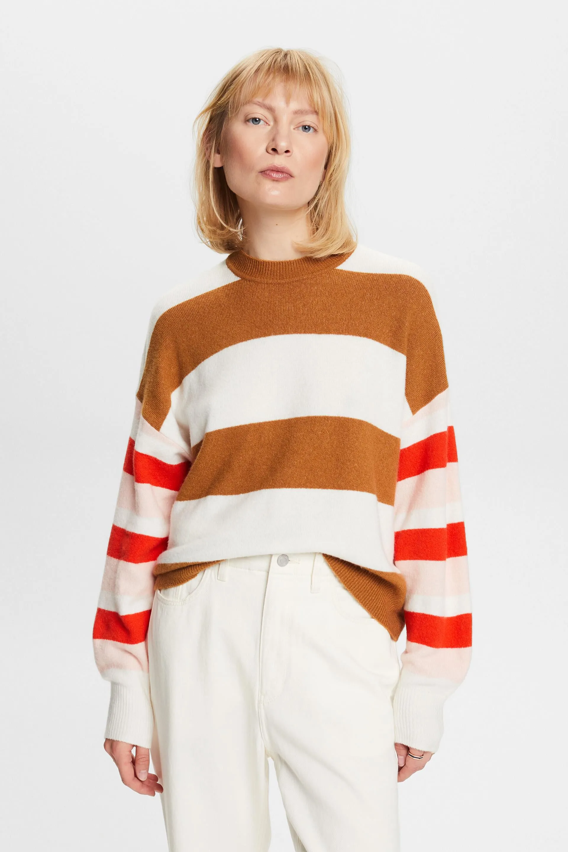Pullover in misto lana a righe