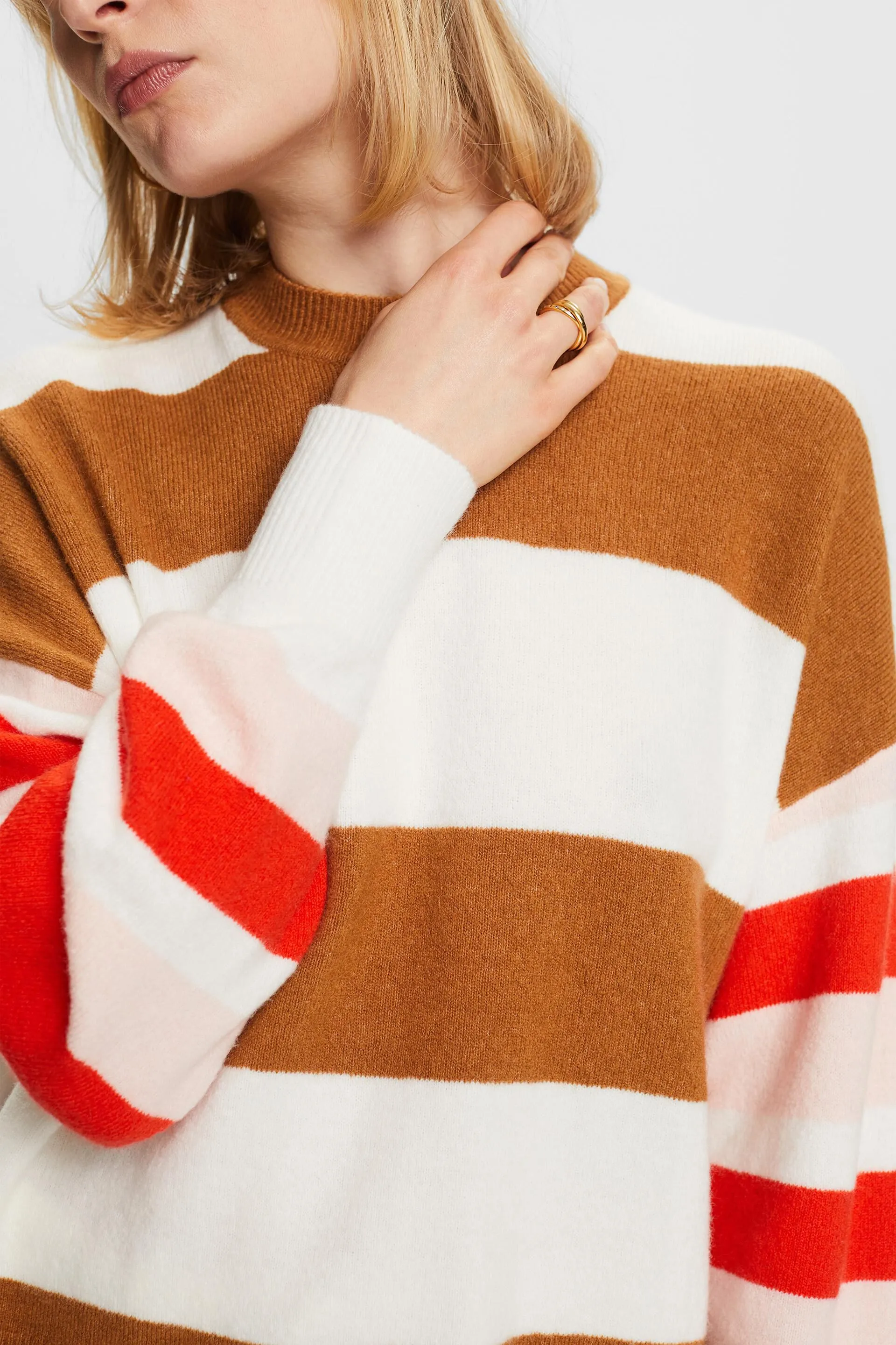 Pullover in misto lana a righe
