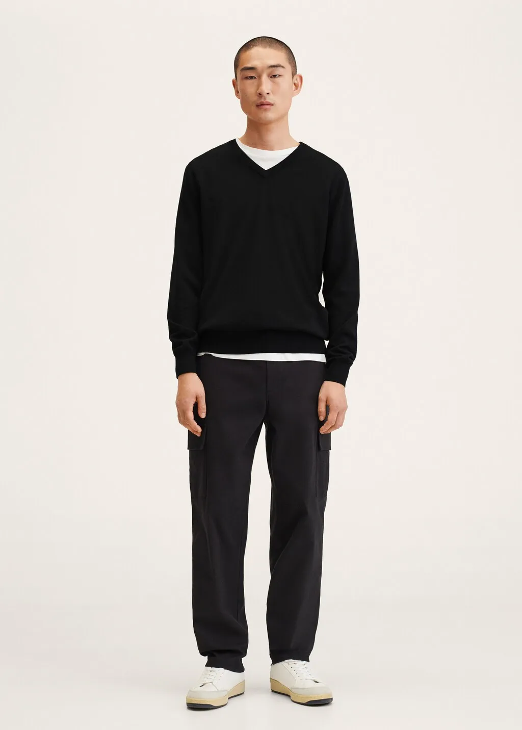 Pullover lana collo a V