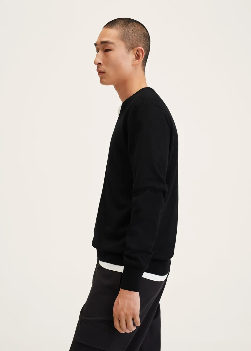 Pullover lana collo a V
