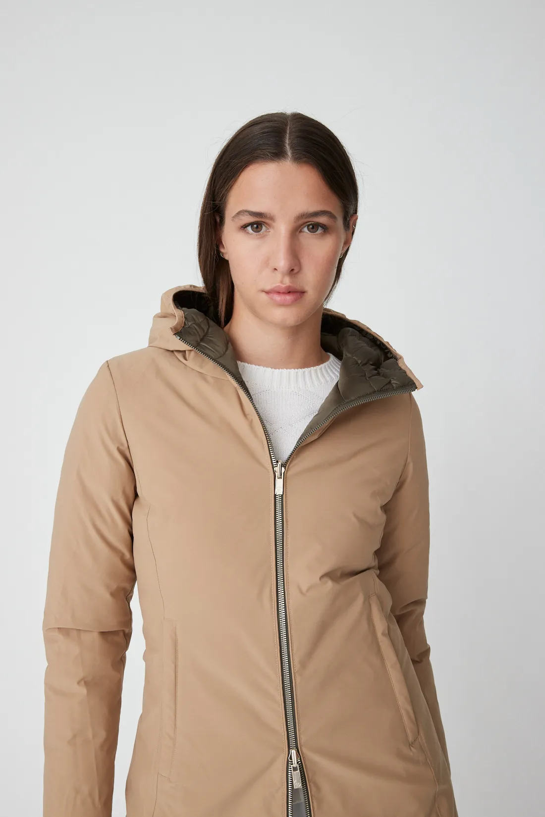 RITA – Reversible green wave down jacket