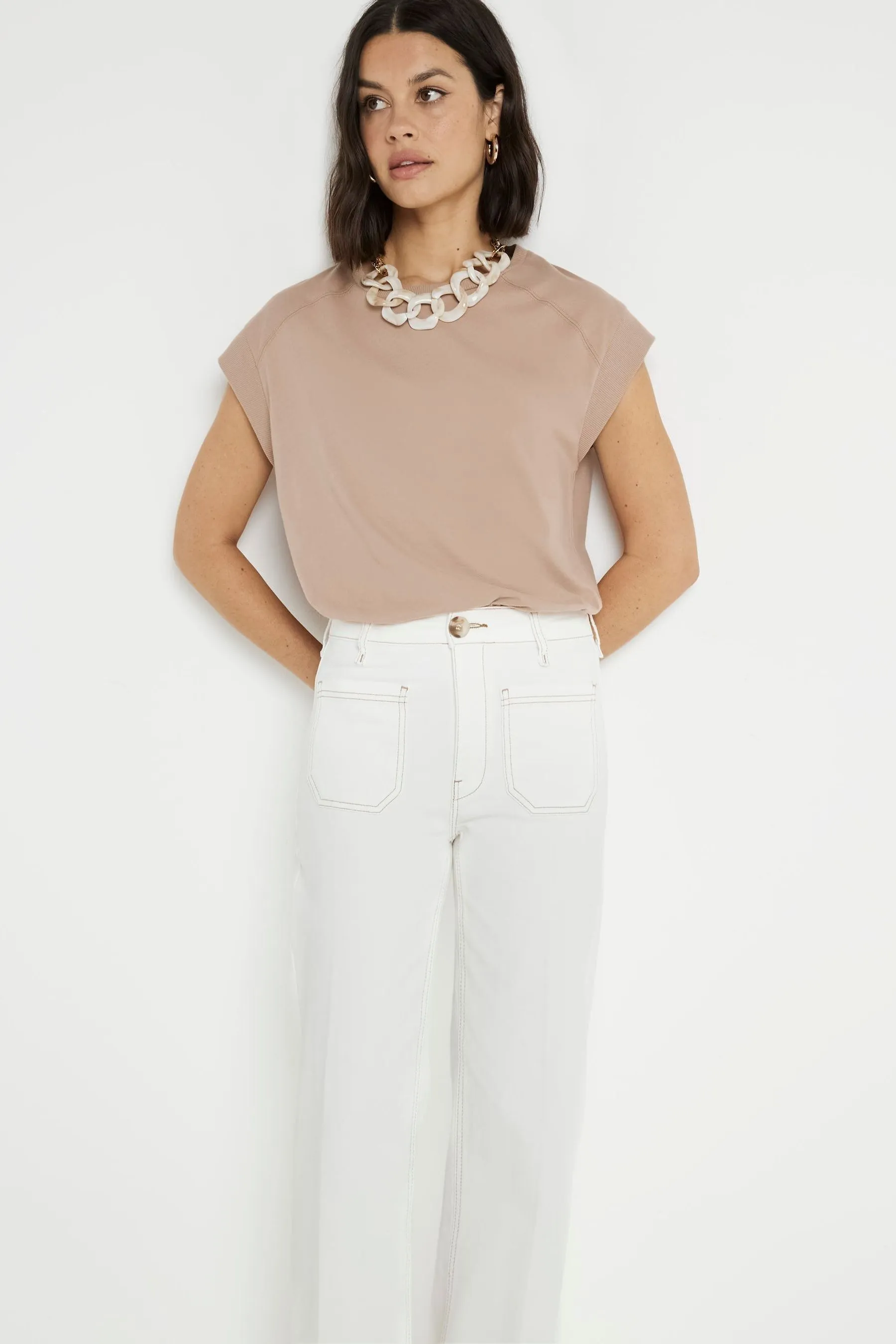 River Island - Jeans a gamba larga a vita alta