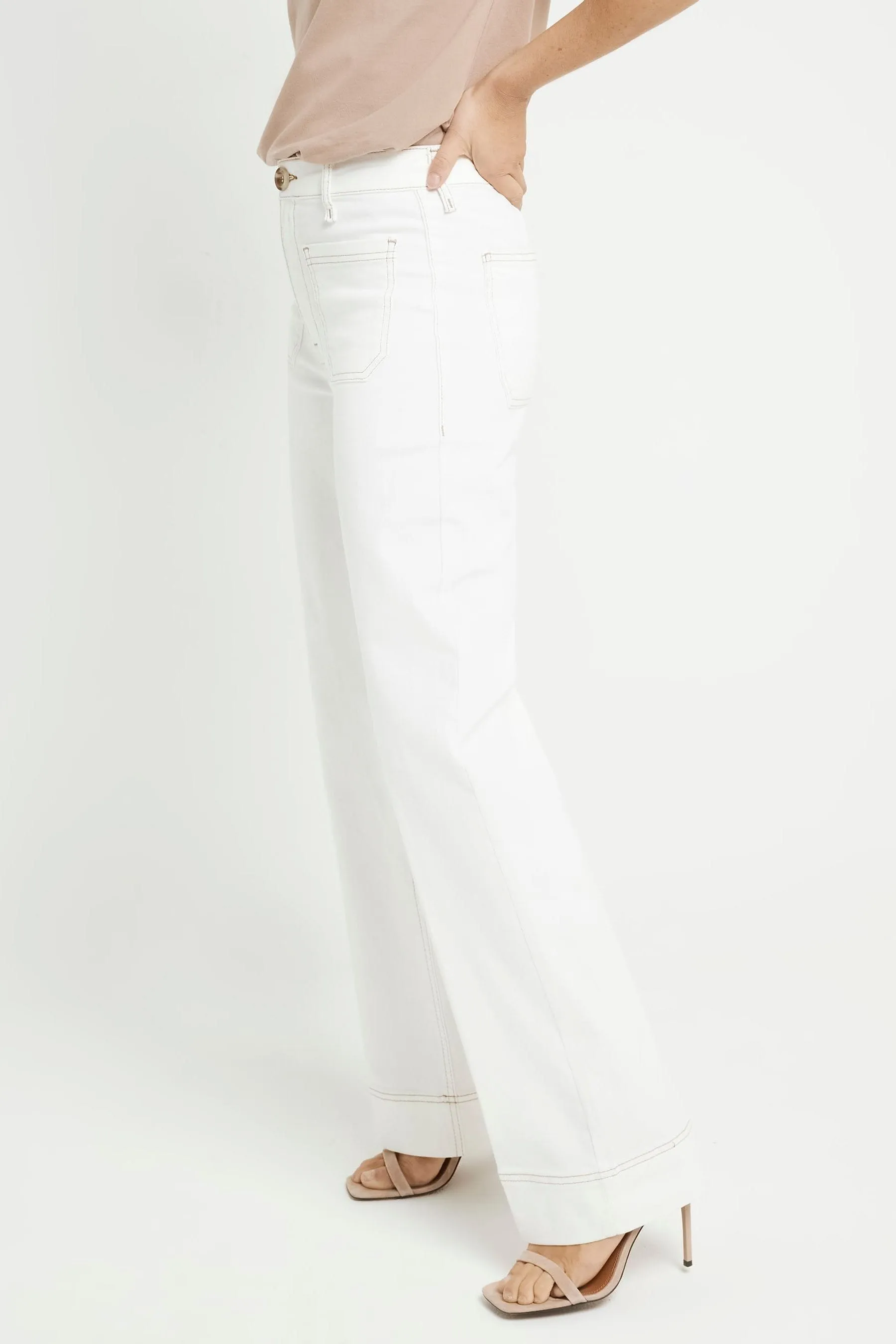 River Island - Jeans a gamba larga a vita alta