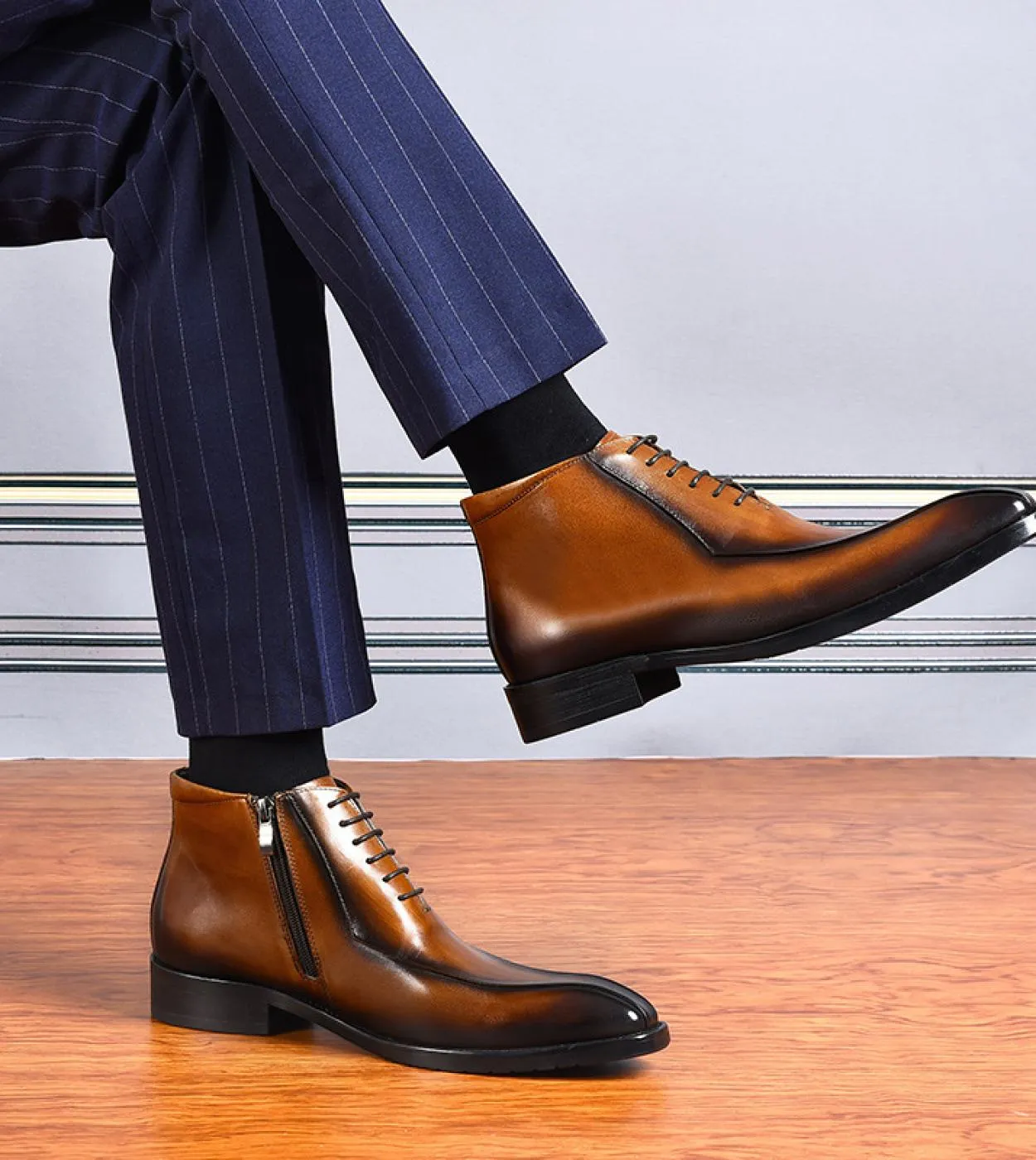 Stivaletti da uomo in vera pelle Stivali di lusso in vera pelle da uomo 2023 Luxury