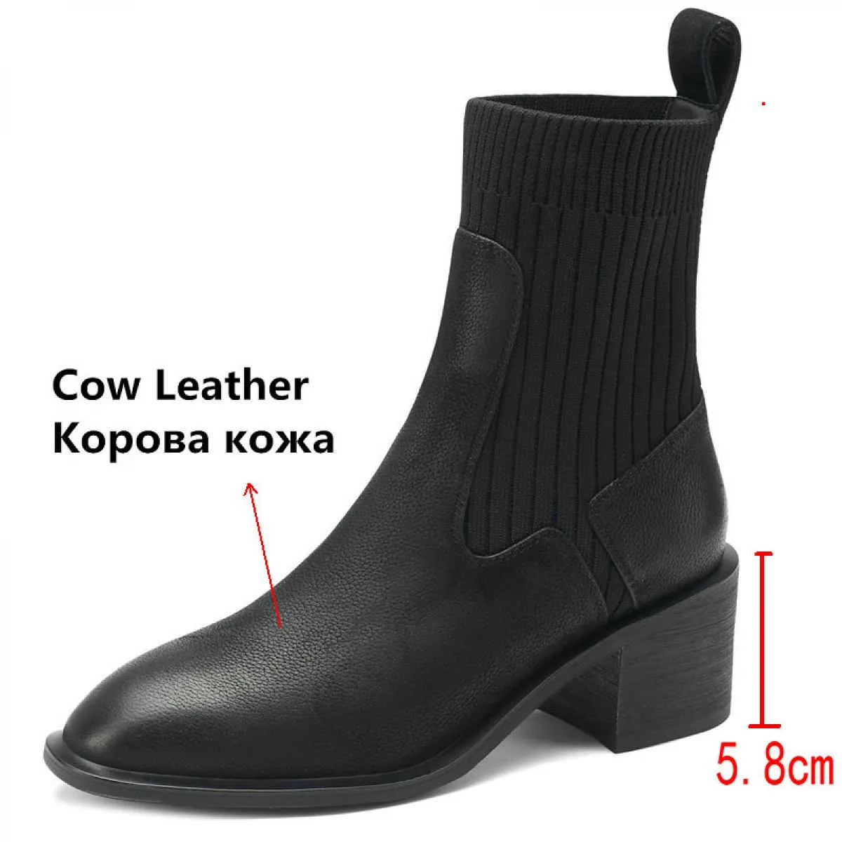 Stivaletti in pelle Scarpe con punta in pelle Tacchi in pelle Stivali da donna Vintage invernali