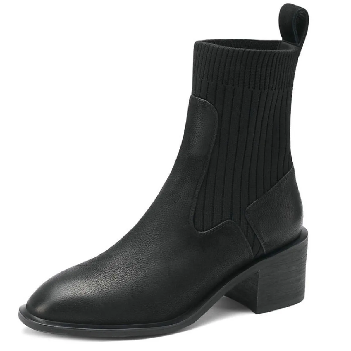 Stivaletti in pelle Scarpe con punta in pelle Tacchi in pelle Stivali da donna Vintage invernali