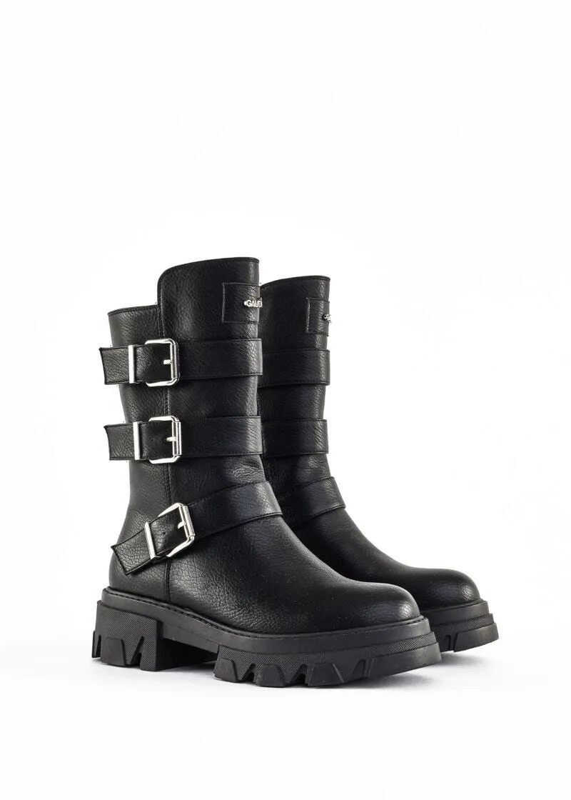 Stivali biker in simil pelle
