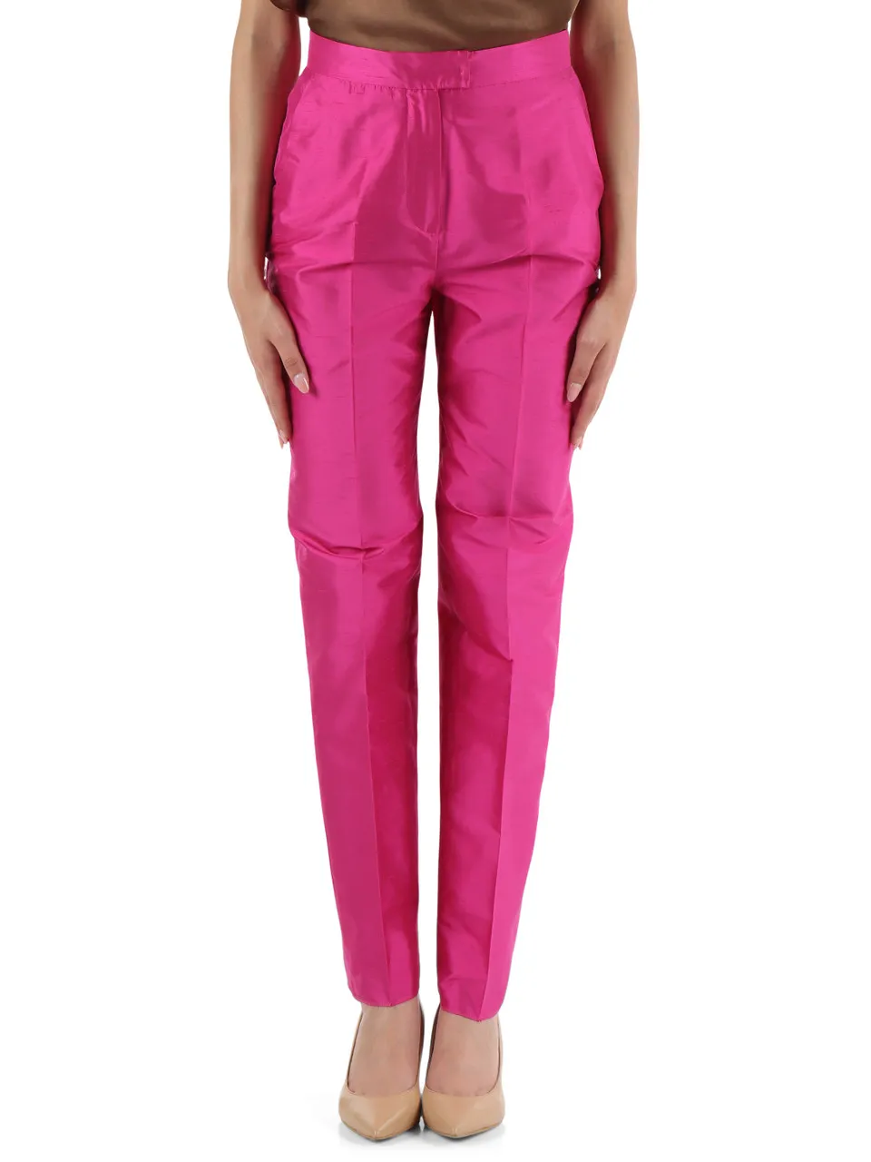 STUDIO: Pantalone in shantung di seta VALANGA