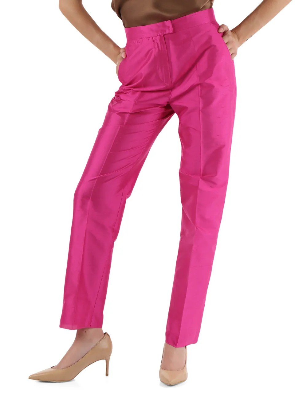 STUDIO: Pantalone in shantung di seta VALANGA