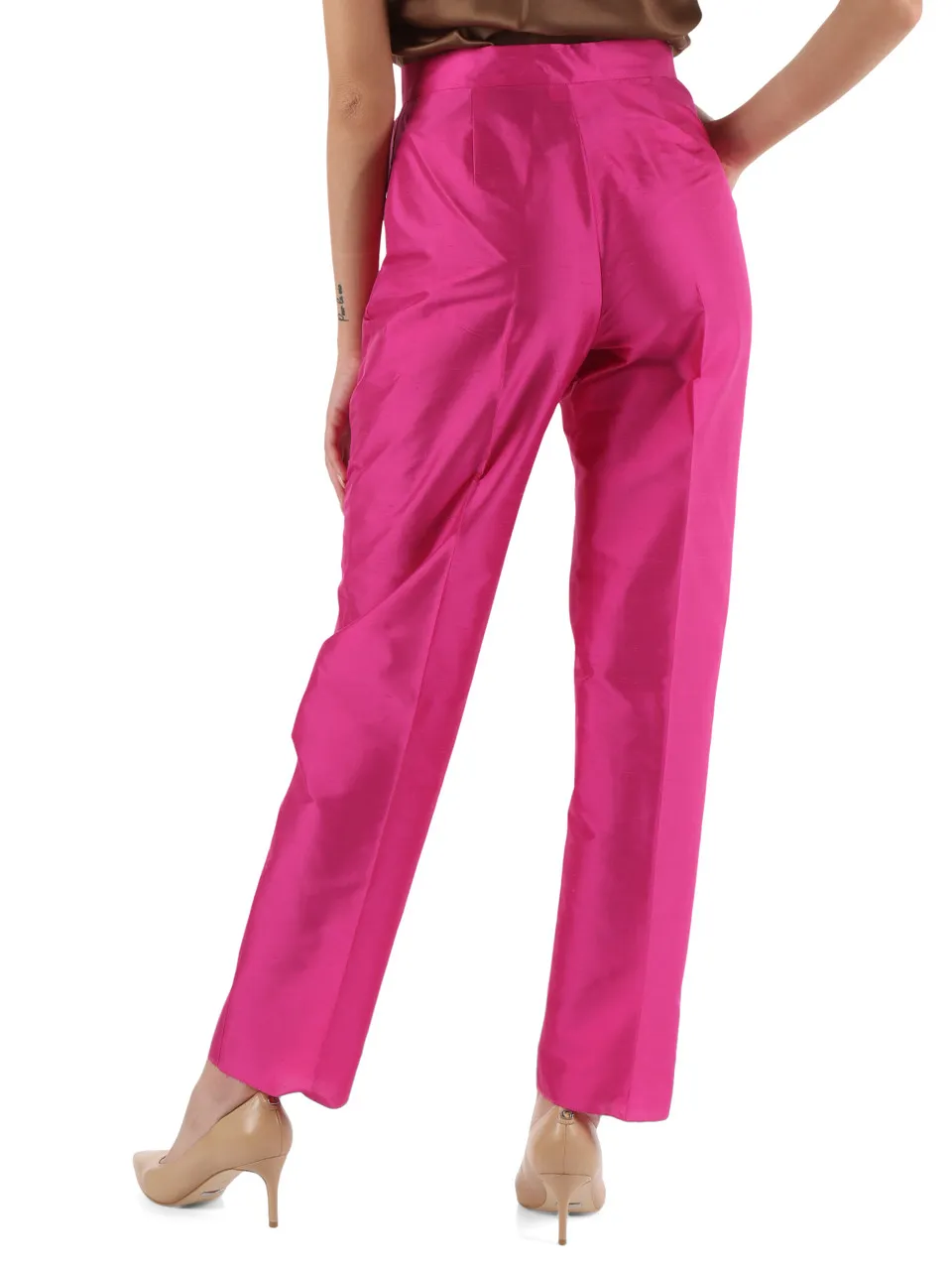 STUDIO: Pantalone in shantung di seta VALANGA