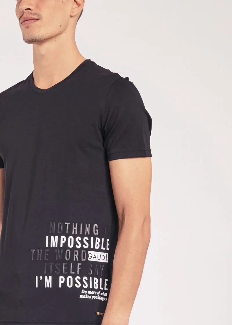 T-shirt con stampa lucida