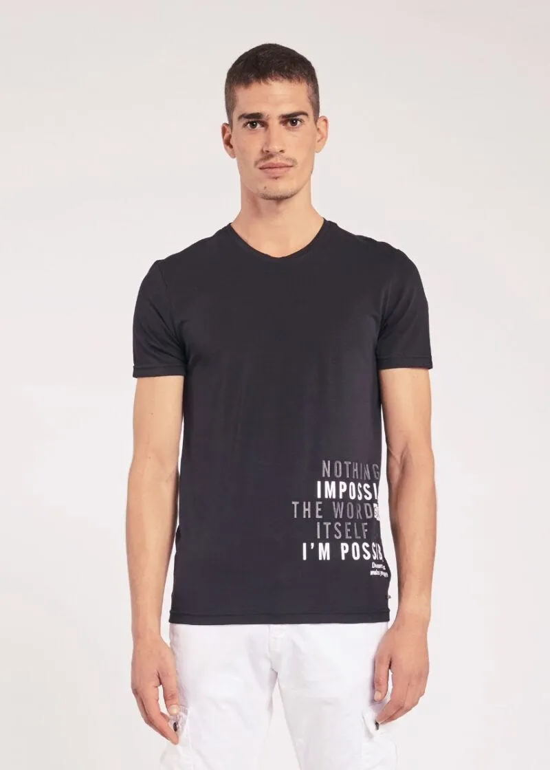 T-shirt con stampa lucida