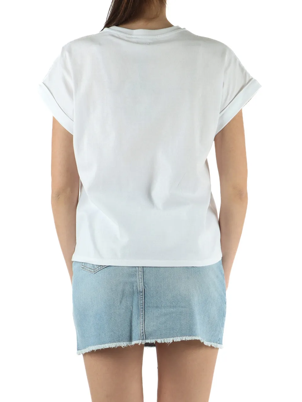 T-shirt in cotone con ricamo logo