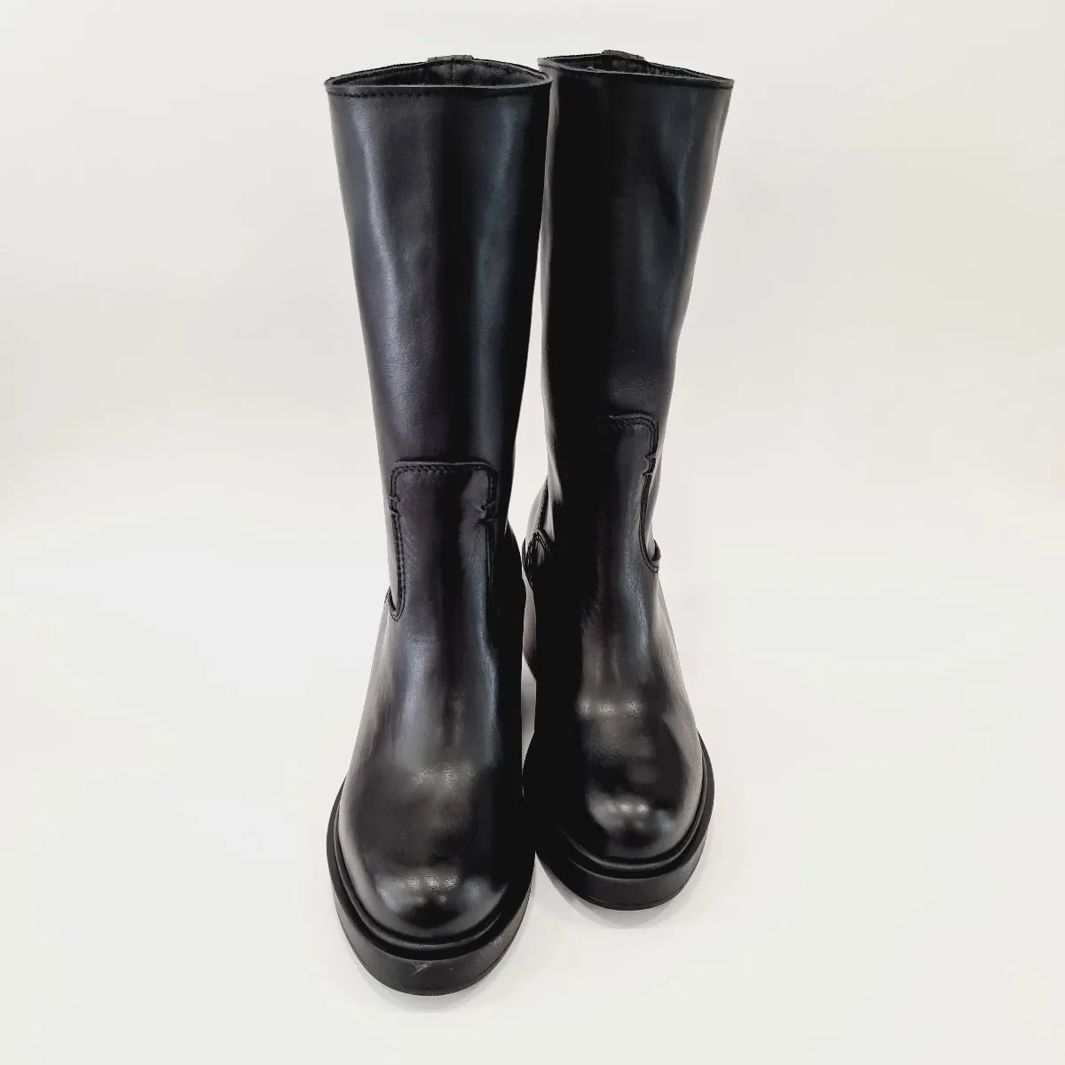Tattoo Stivaletto fondo gomma tacco 7 cm Pelle Black rif.589