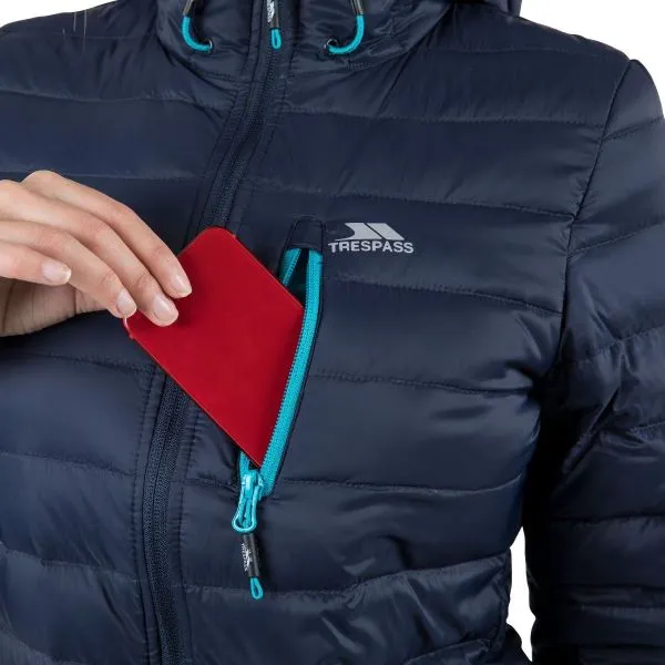 TRESPASS ARABEL DOWN JACKET Navy piumino donna con cappuccio