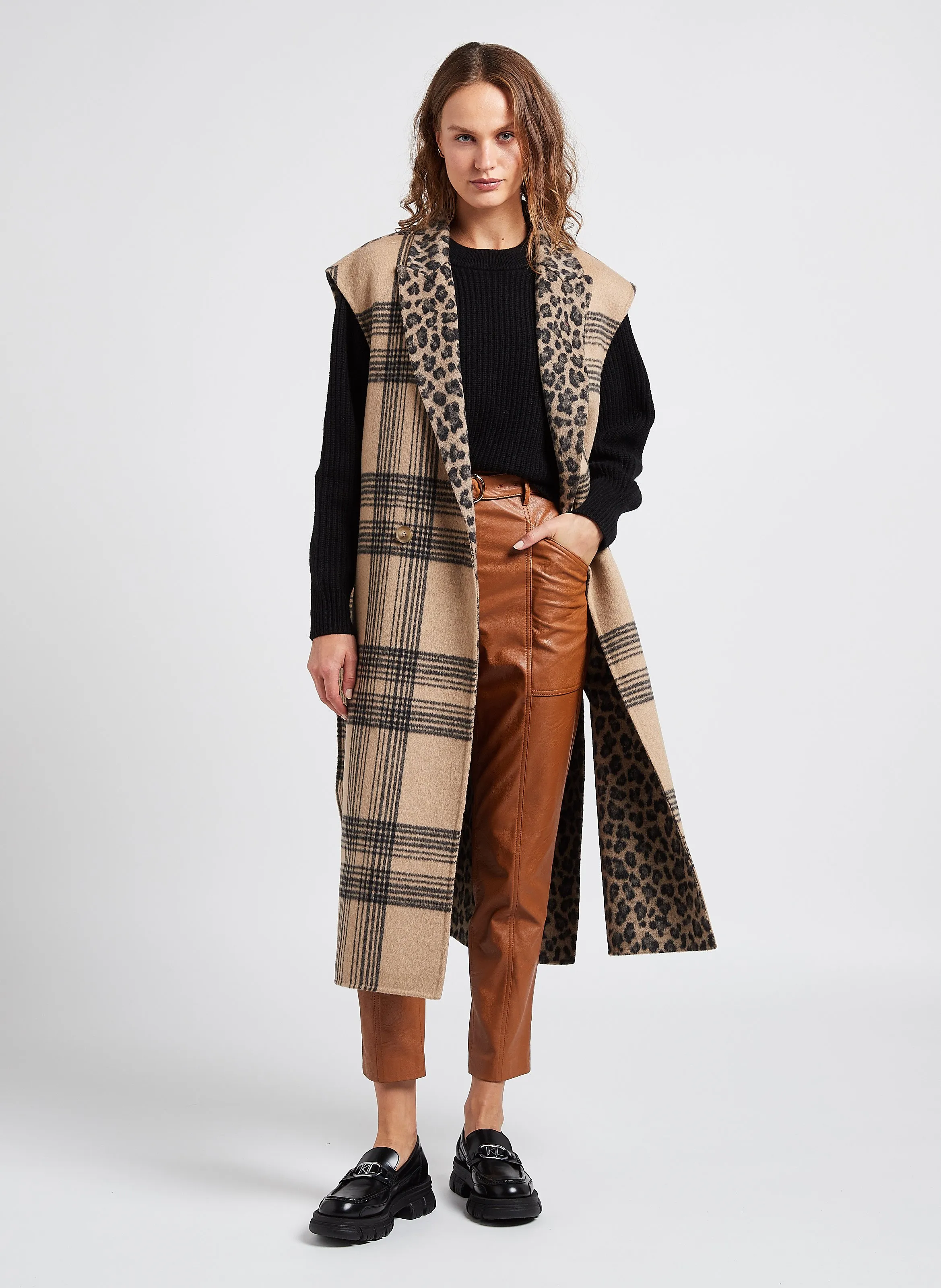  TWINSET   Pantaloni slim a vita alta | Marrone